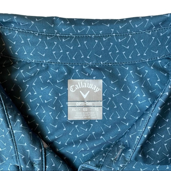 Callaway Opti Men’s Opti-Dri Golf Polo Shirt with Mini Flags Design - Size XL - Picture 5 of 5